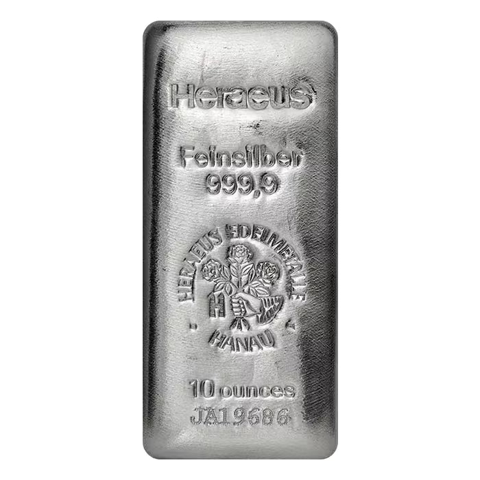 10 oz Heraeus .9999 Silver Bar