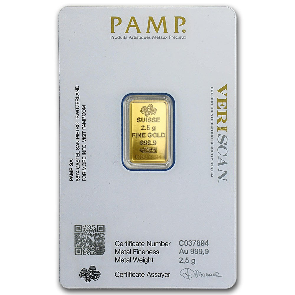 2.5g Pamp Suisse Lady Fortuna Gold Bar