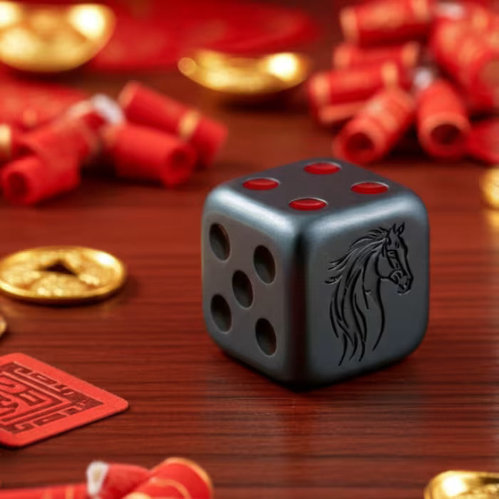 2026 1 oz Fiji Lunar Year of the Horse .999 Silver Black Antique Dice Coin