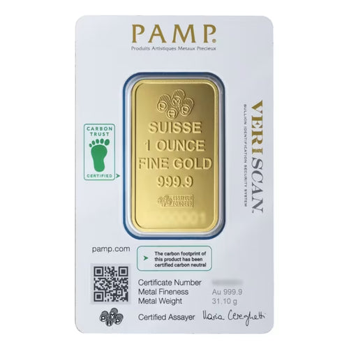 1 oz Pamp Suisse - Lady Fortuna with Veriscan .9999 Gold Bar (Carbon Neutral)