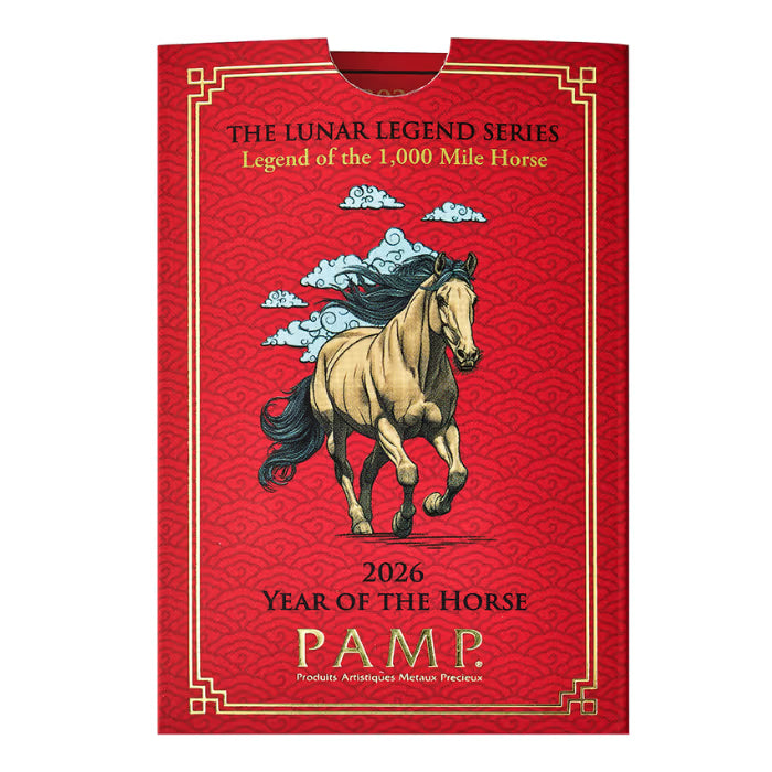 2026 5 gram Pamp Suisse Lunar Legends Series - Legend of the 1000 Mile Horse .9999 Gold Bar
