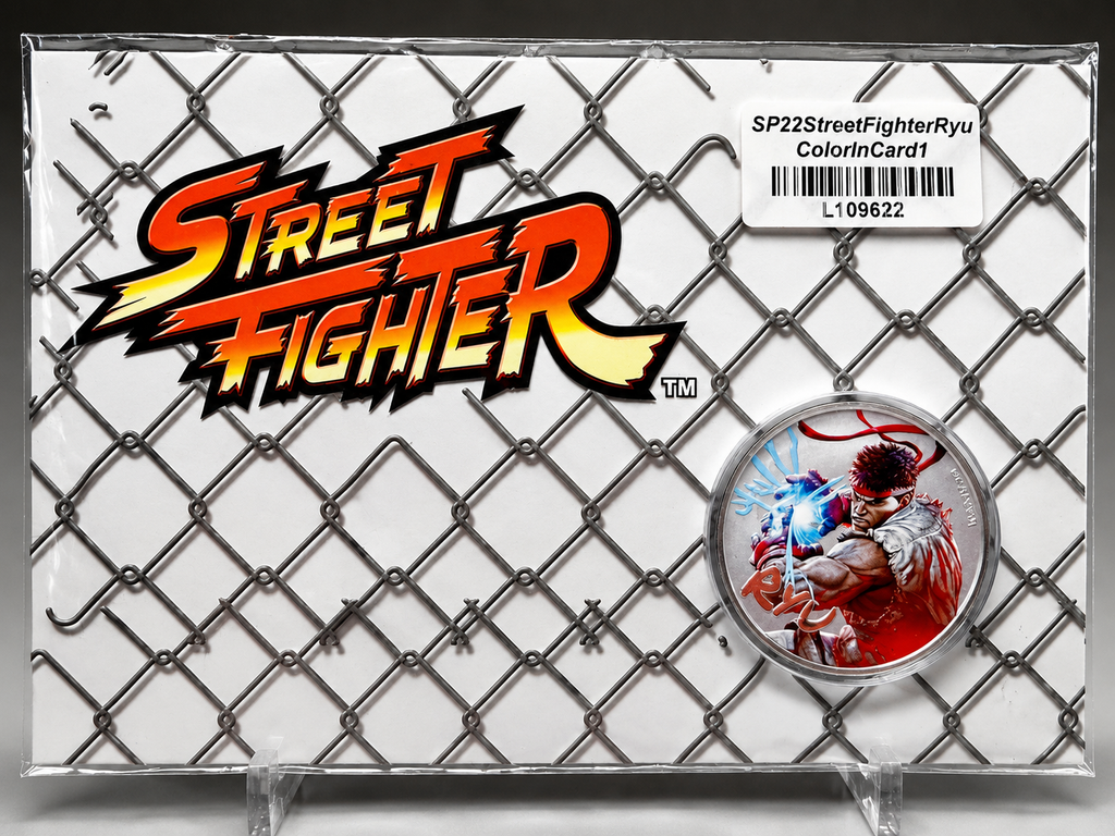 2022 1oz Tuvalu Street Fighter - Ryu .9999 Silver Coloured Coin in Card
