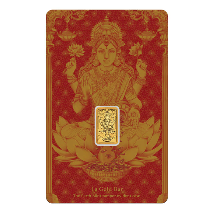 1 gram Perth Mint Diwali Lakshmi .9999 Gold Bar (in Assay)