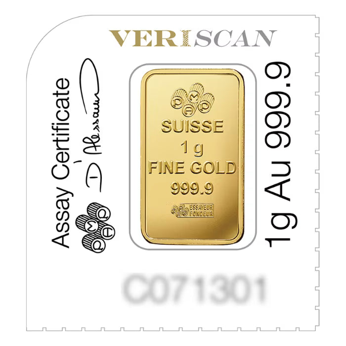 25x1 gram Pamp Suisse Fortuna Multigram .9999 Gold Bar (In Assay)