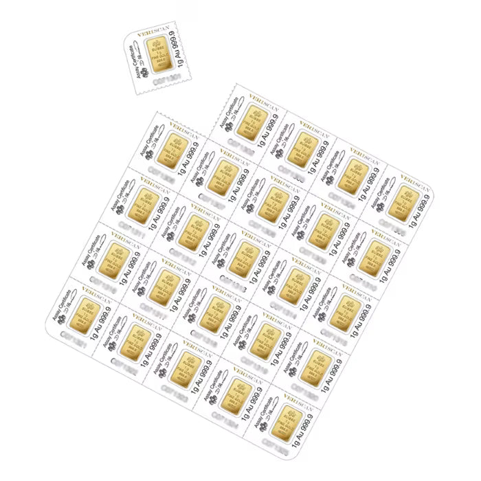 25x1 gram Pamp Suisse Fortuna Multigram .9999 Gold Bar (In Assay)