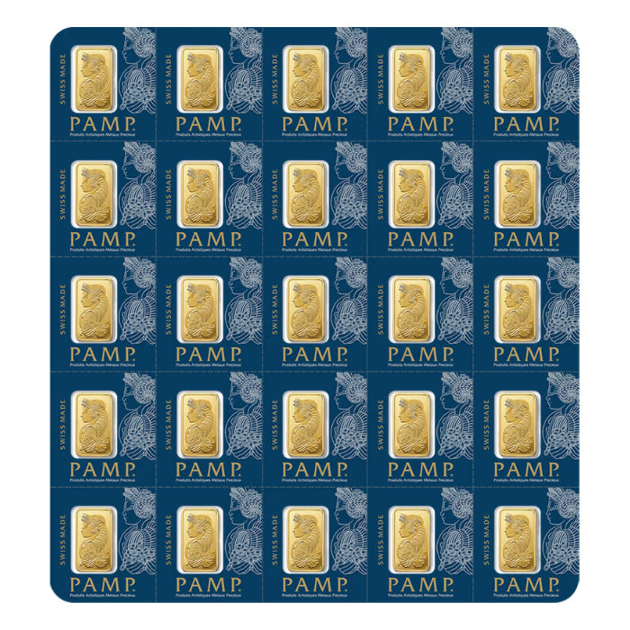 25x1 gram Pamp Suisse Fortuna Multigram .9999 Gold Bar (In Assay)