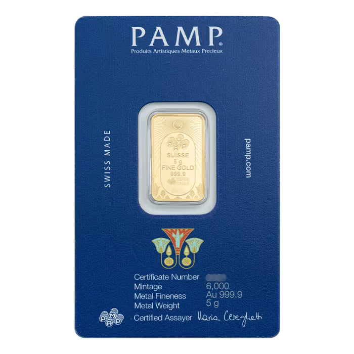 5 gram Pamp Suisse Lucky Scarab .9999 Gold Minted Bar