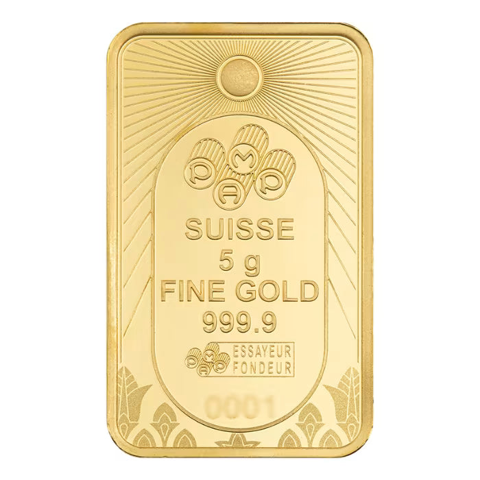 5 gram Pamp Suisse Lucky Scarab .9999 Gold Minted Bar