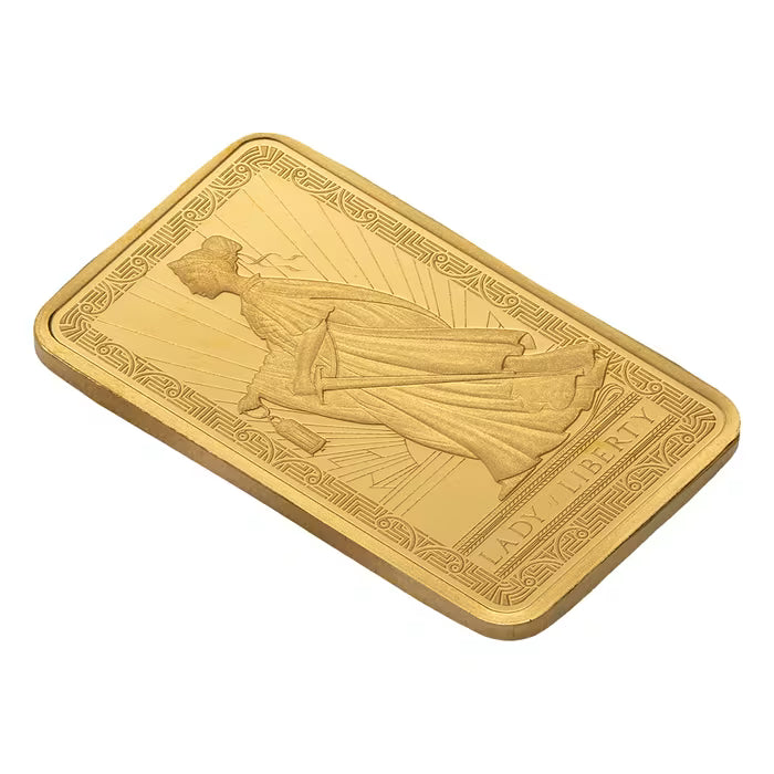 2.5 gram Pamp Suisse Lady of Liberty .9999 Gold Minted Bar