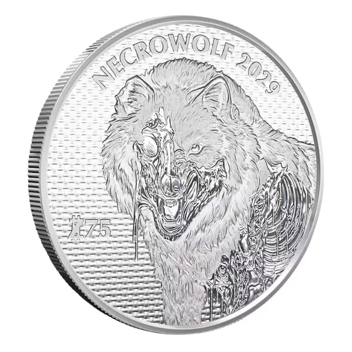 1 oz Zombucks World Necrowolf .999 Silver BU Round