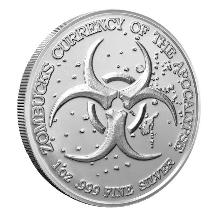 1 oz Zombucks World Necrowolf .999 Silver BU Round