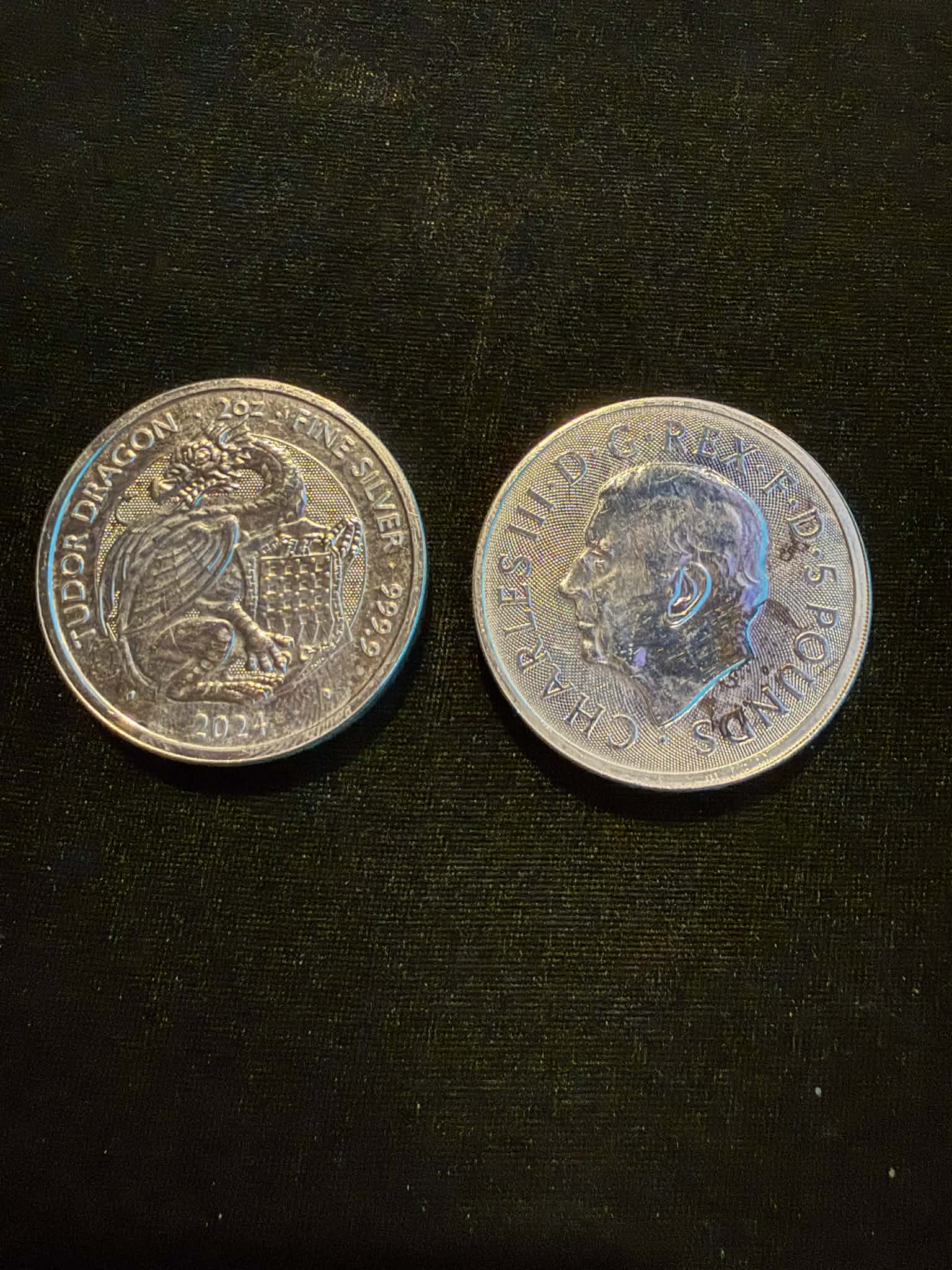 2024 2 oz United Kingdom Silver Tudor Beasts Bullion Coin - The Tudor Dragon (2nd hand)