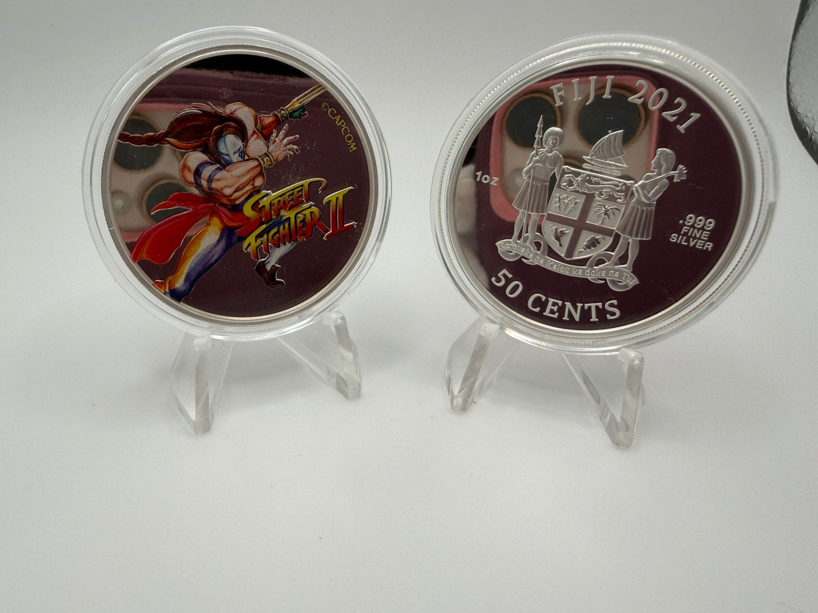 2021 1 oz Fiji Street Fighter II 30th Anniversary - Vega 999 Silver Coloured BU Coin