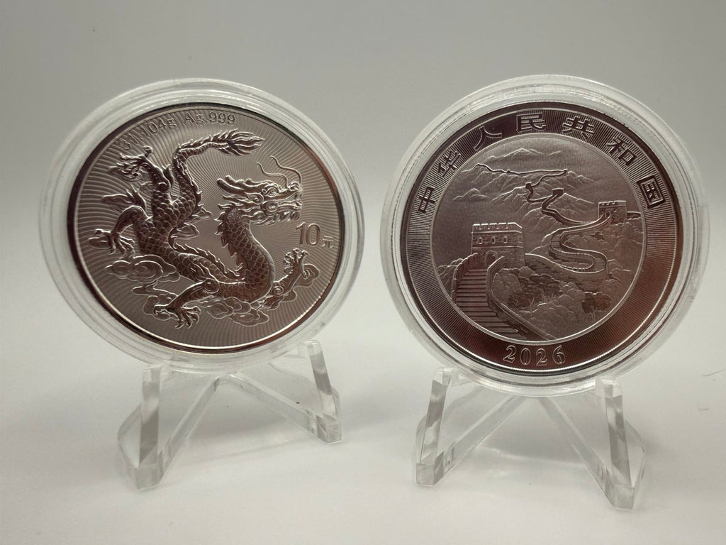 2026 1oz China Dragon .999 Silver Coin BU