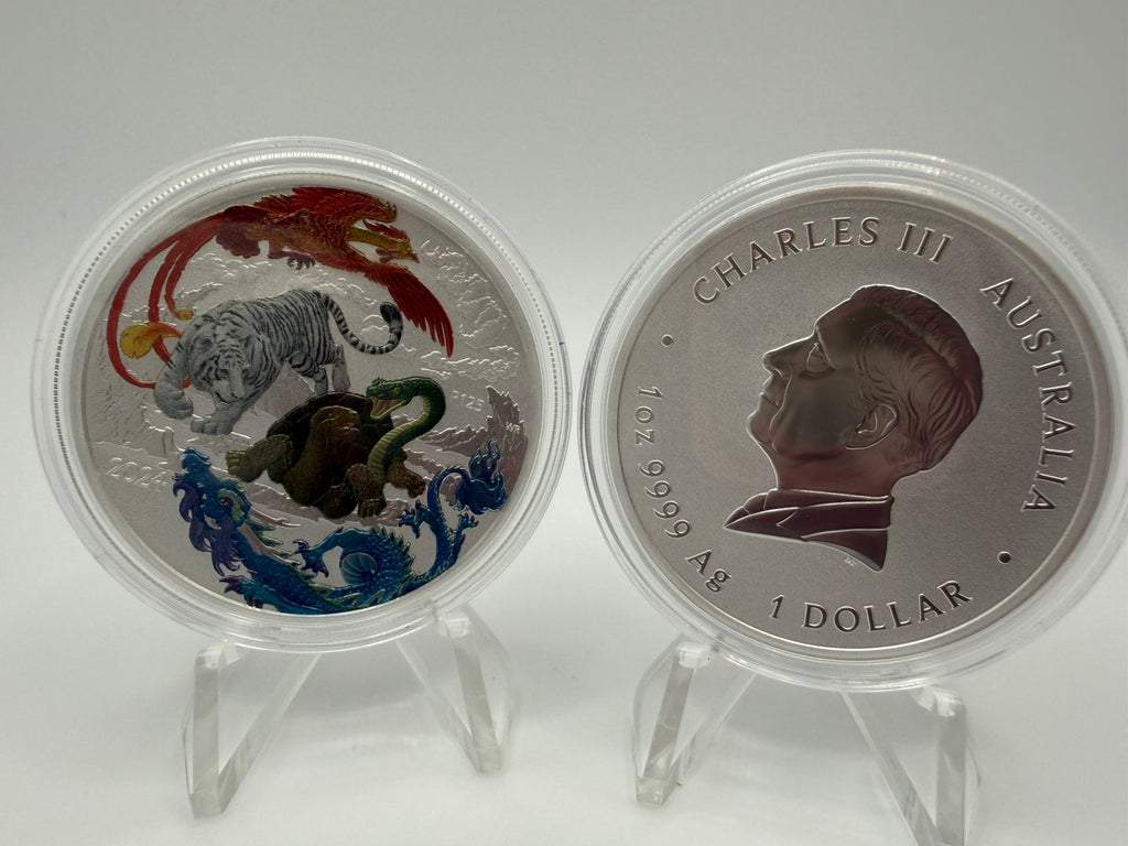 2024 1oz Australia Chinese Myths and Legends - Four Guardians Hong .9999 Silver Coloured BU Coin