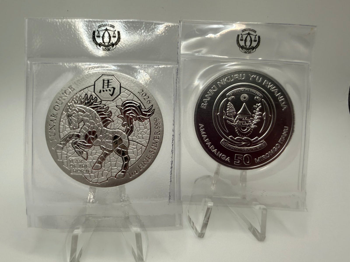 2026 1oz Rwanda Lunar Ounce - Year of the Horse .999 Silver BU Coin