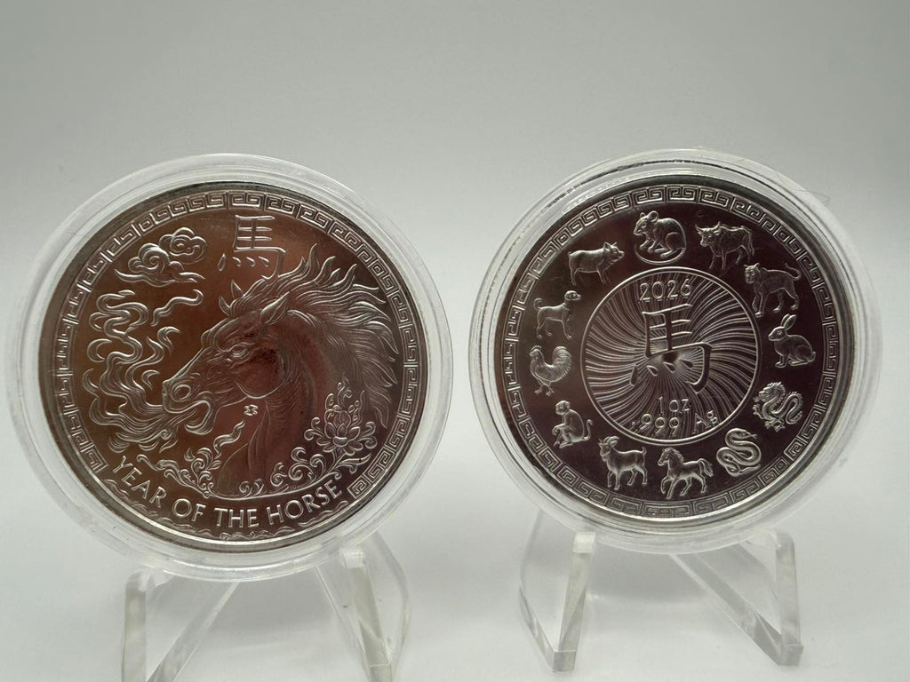 2026 1 oz Year of The Horse .999 Silver BU Round