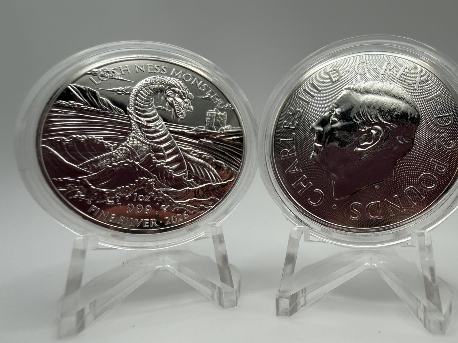 2026 1 oz Great Britain Legendary Creatures - The Loch Ness Monster .999 Silver BU Coin