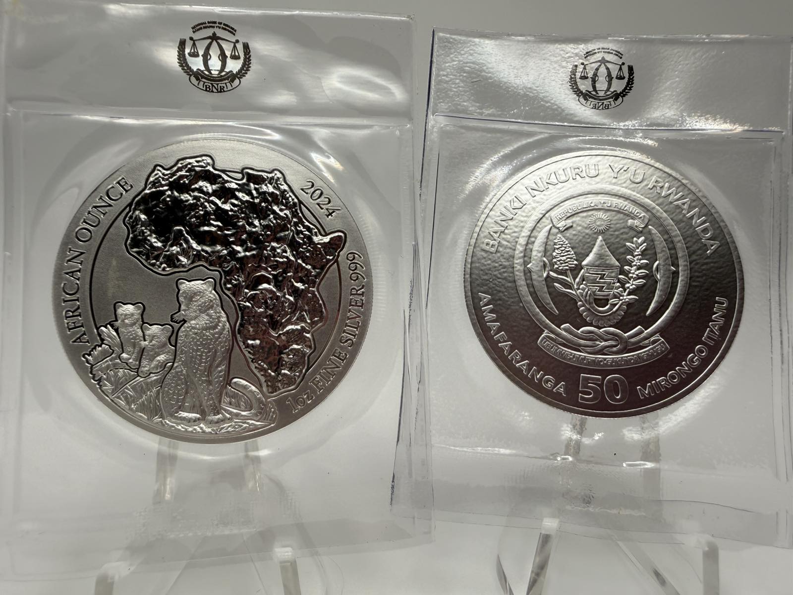 2024 1oz Rwanda African Ounce Leopard .999 Silver BU Coin