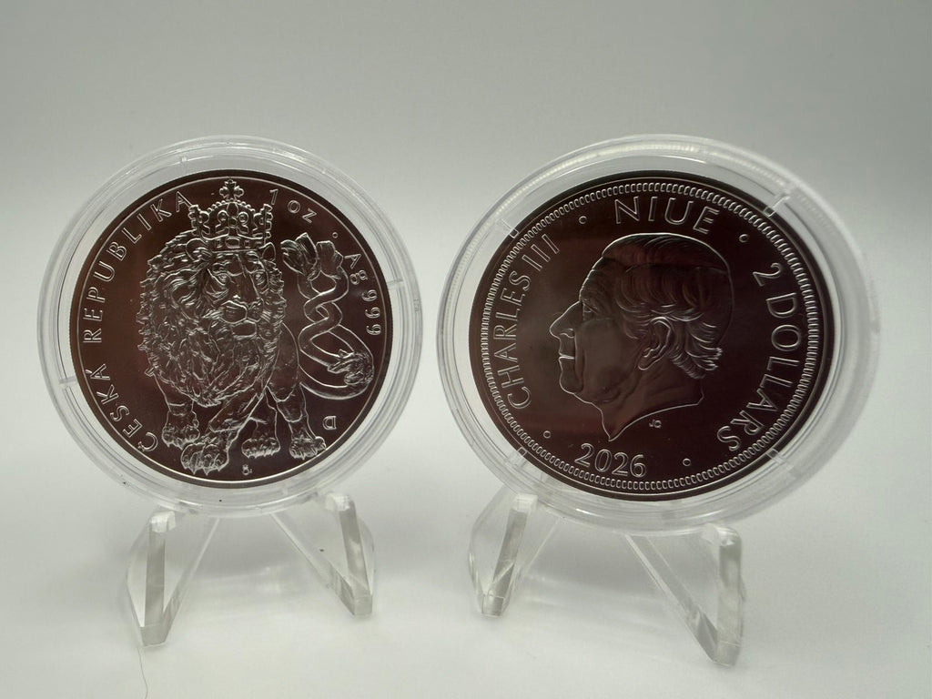 2026 1 oz Niue Czech Lion .999 Silver BU Coin