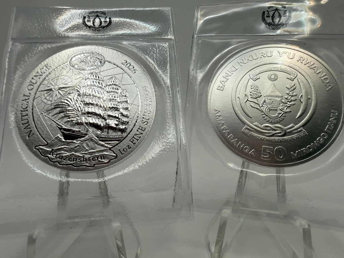 2026 1 oz Rwanda Nautical Ounce - Kruzenshtern .999 Silver BU Coin