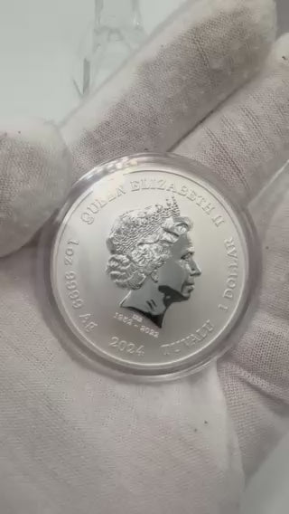 2024 1oz Tuvalu Pink Panther 60th Anniversary .9999 Silver BU Coin