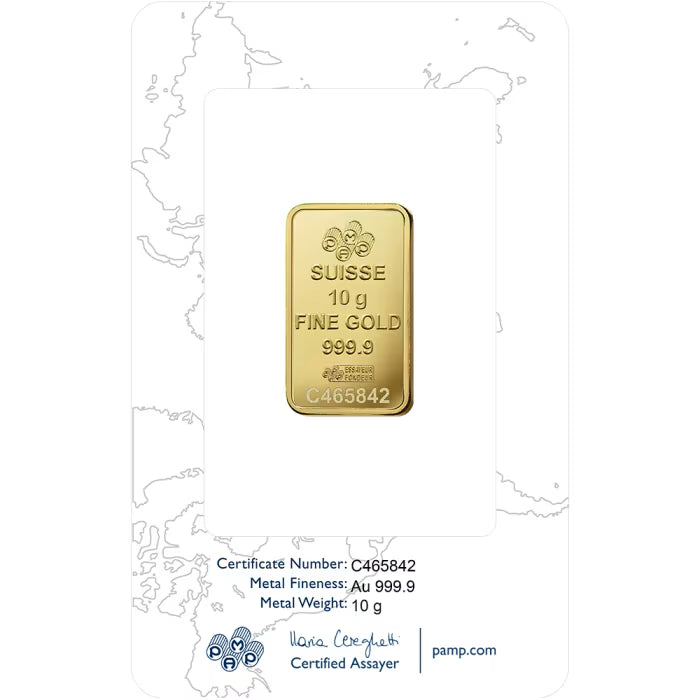 10 gram PAMP Suisse - Rosa .9999 Gold Bar (In Assay)