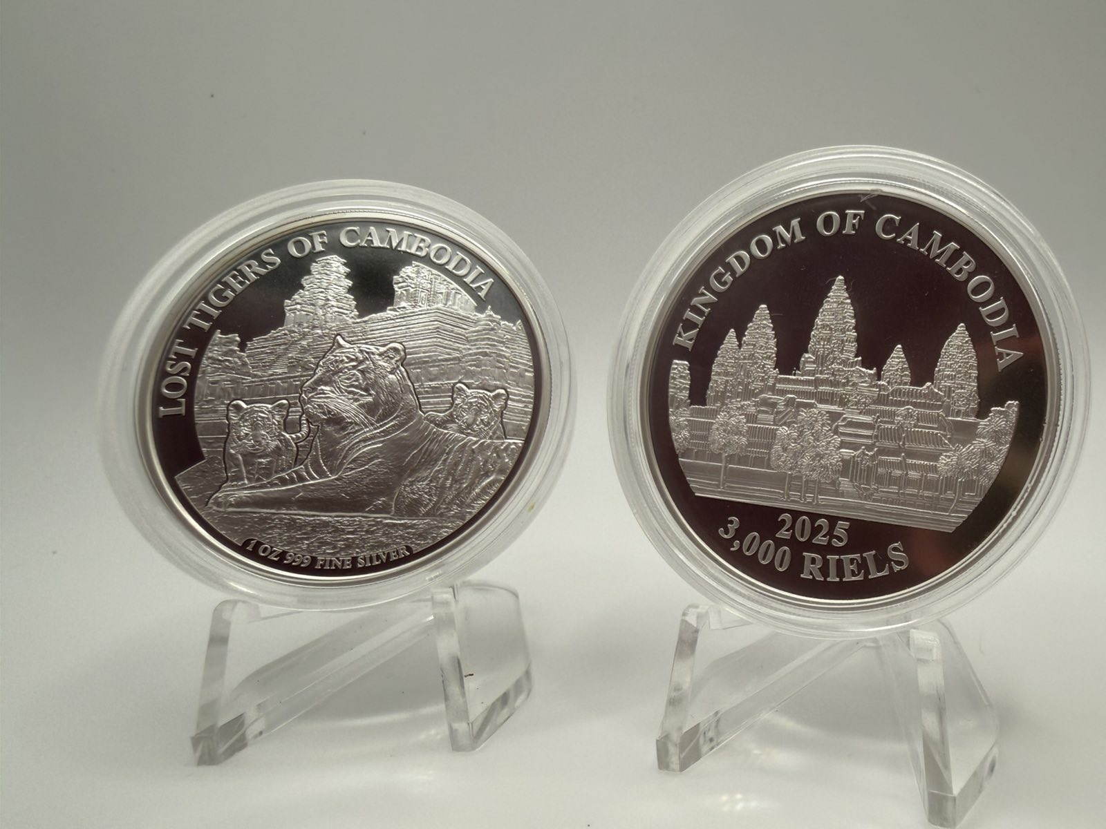 2025 1oz Cambodia Lost Tigers of Cambodia .999 Silver BU Coin