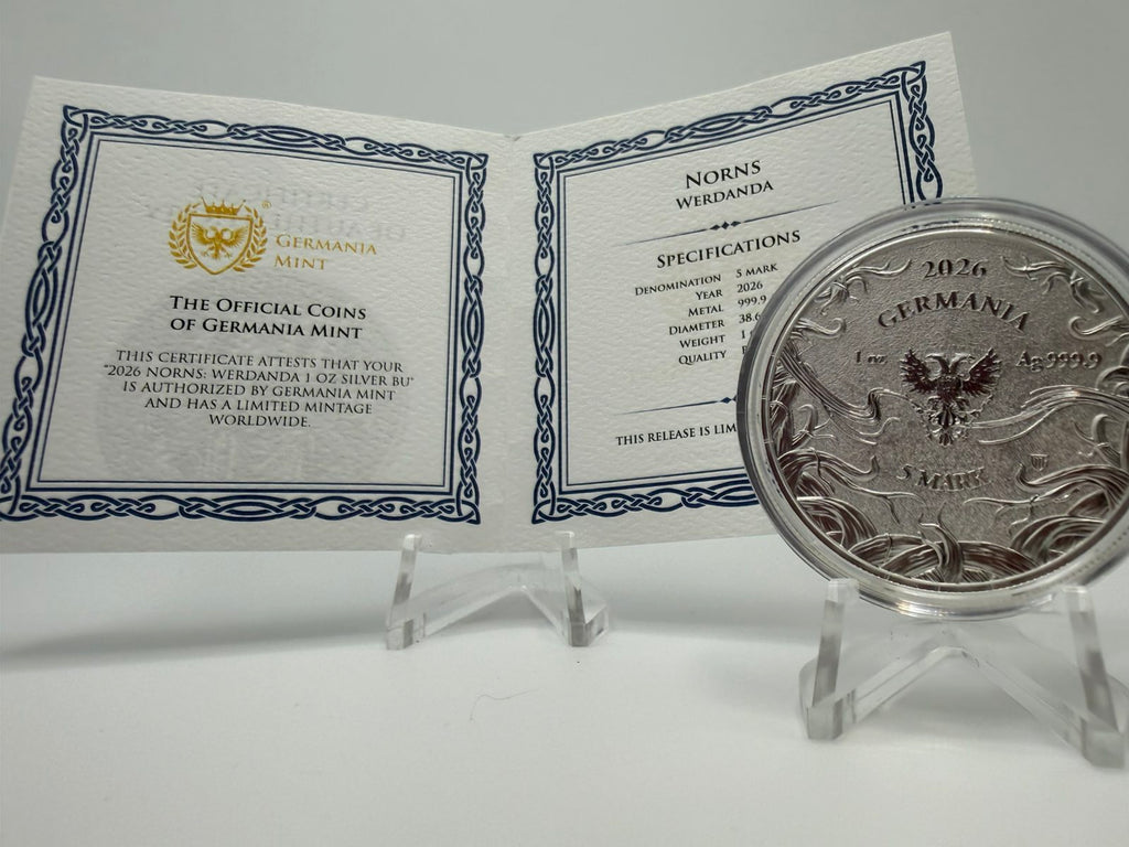 Germania Mint 2026 Norns Series: Werdanda 99.99% Bullion Silver Round 1oz (0.831 Tael)